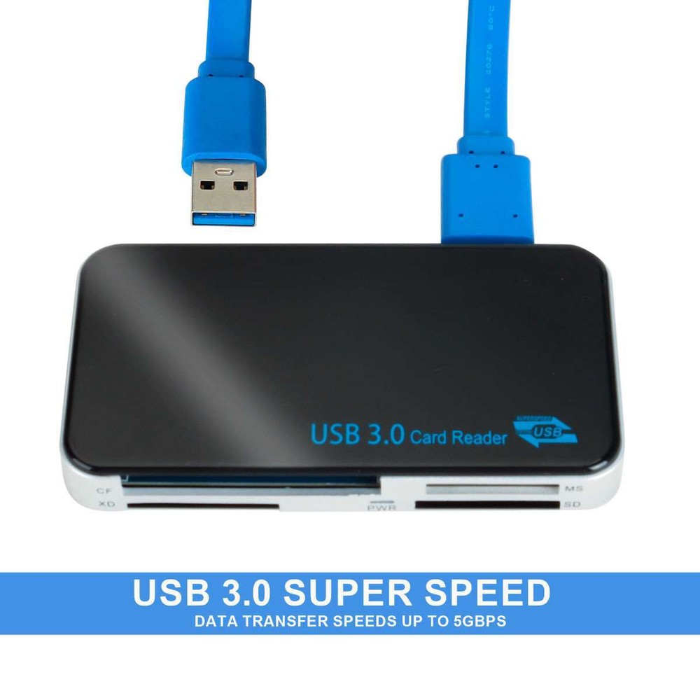 USB 3.0 Memory Card Reader Adapter 5GBPS Fit For CF/TF/SD/Micro SD/XD/M2/MS Card