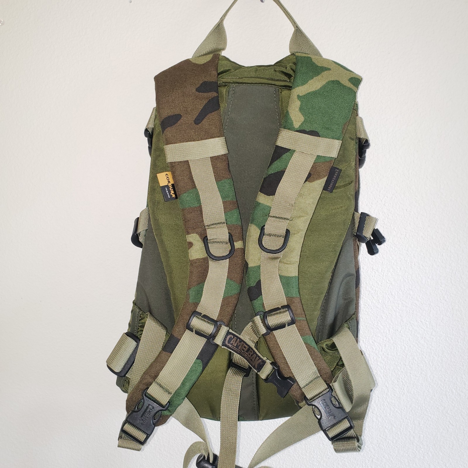 Rare Camelbak Transformer Maximum Gear Hydration Pack Backpack M81 Woodland Camo