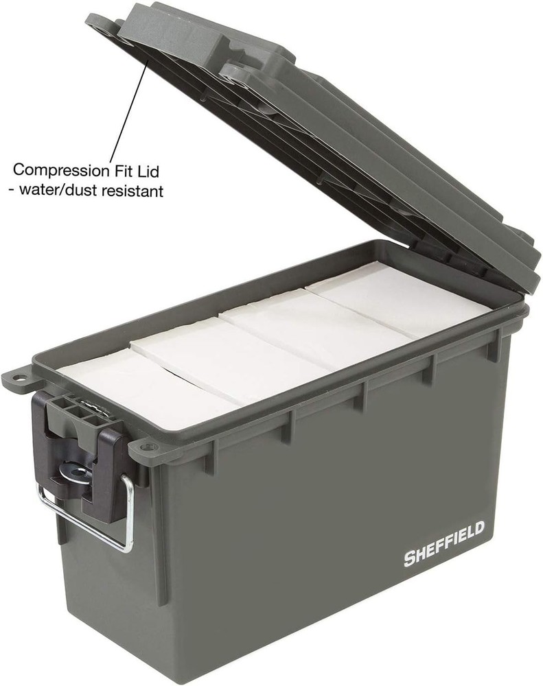 Plastic Ammo Lock Box Waterproof Dustproof Hunting Storage Case Portable