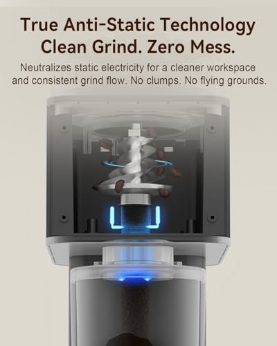 MOKKOM Coffee Grinder with Removable Coffee Scale via Bluetooth Connectivity