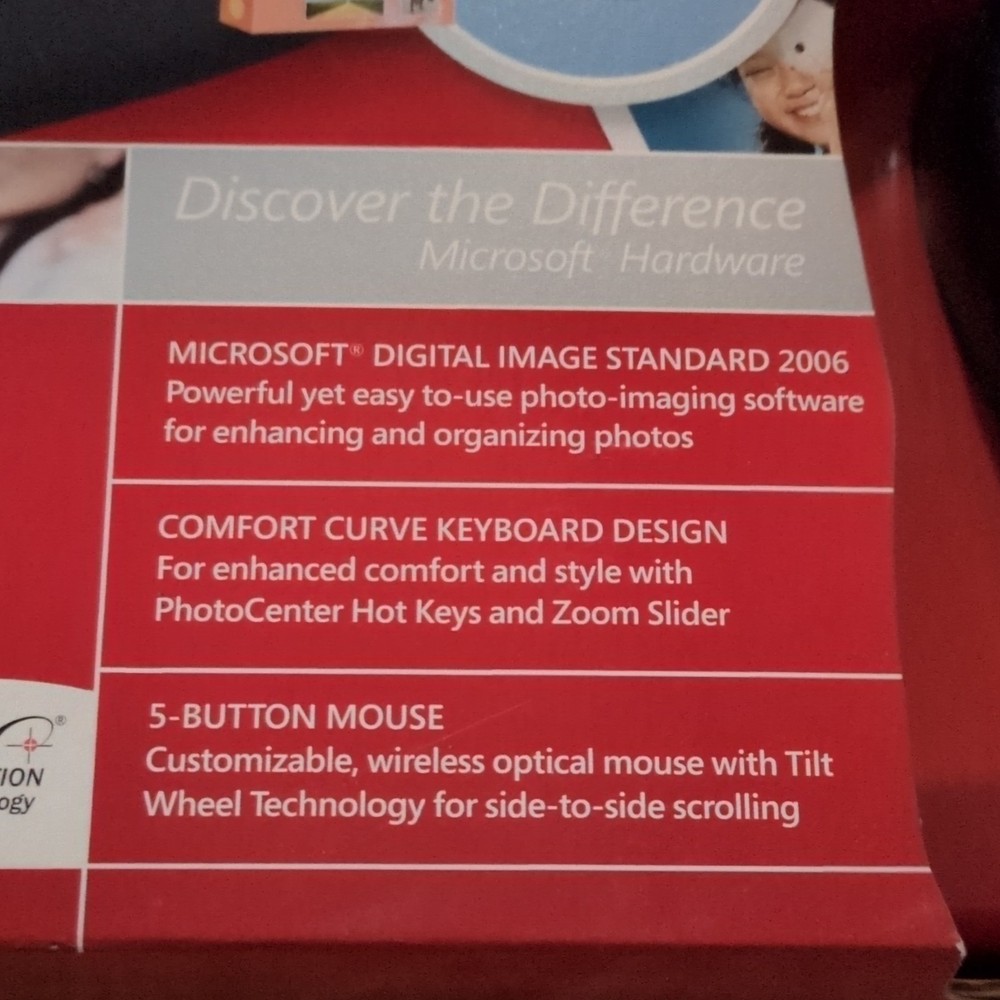 Microsoft Wireless Optical Desktop 5000 Keyboard Mouse Comfort Curve PhotoCenter