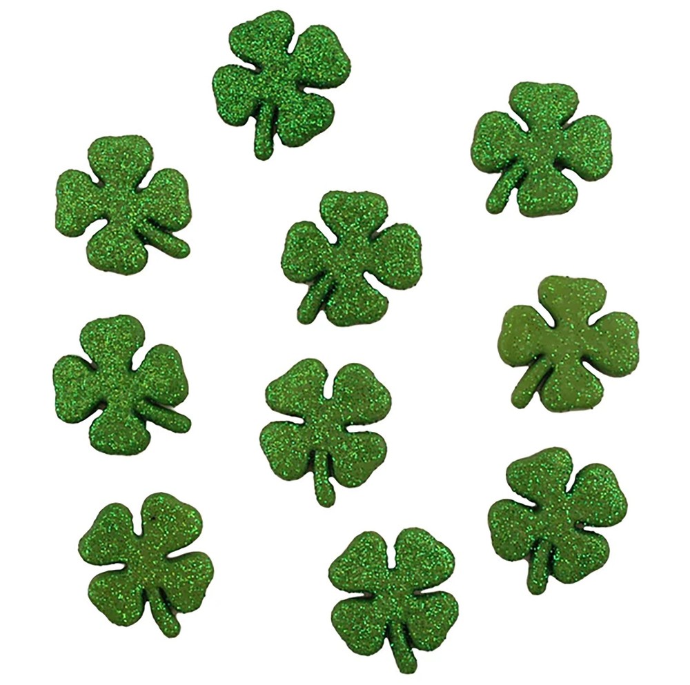 Buttons Galore Button Theme Pack-Glitter Shamrocks