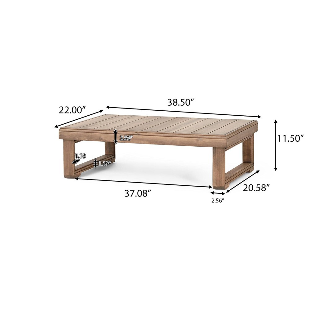 Westchester Rectangular Coffee Table - Acacia Wood - Brown Wash