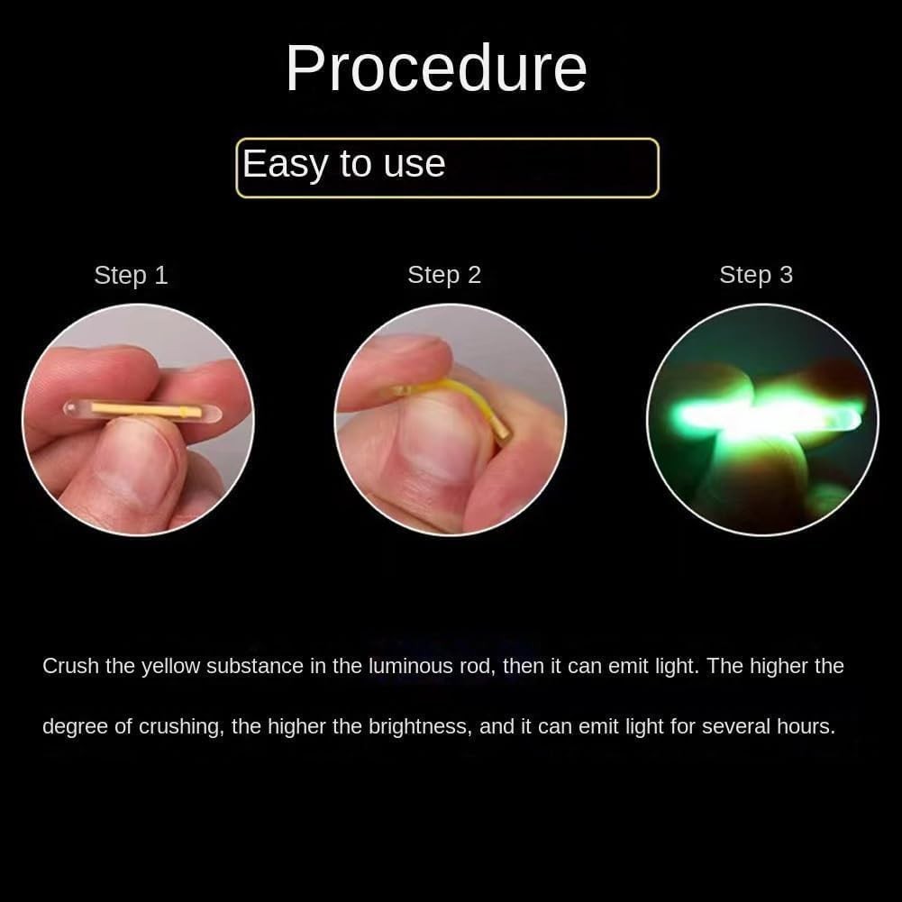 100 Pcs 3mm Fishing Float Light Sticks - Fluorescent Glow Sticks Tackle