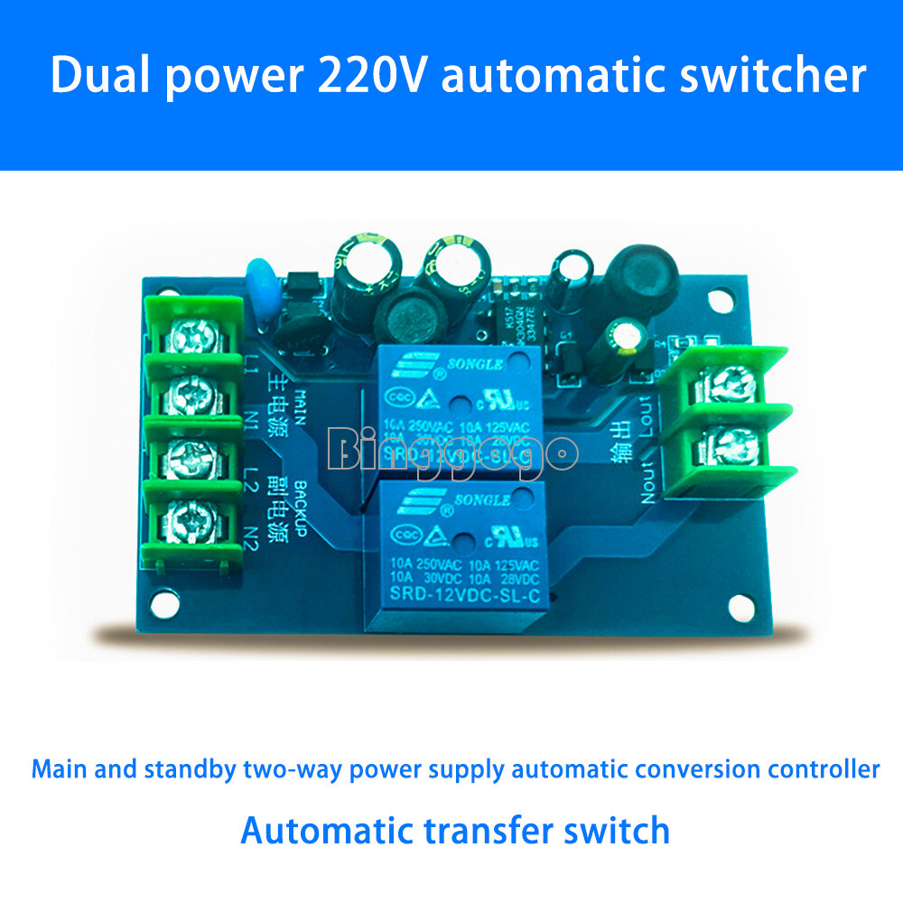 220V 2 Way Dual Power Automatic Switch 10A Conversion Controller Switch Module A