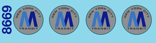 8669 HO scale 28" Subway decals
