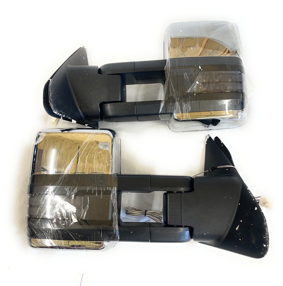 Spec-D Tuning LED Chrome Power Towing Mirrors with Heated Function, Black