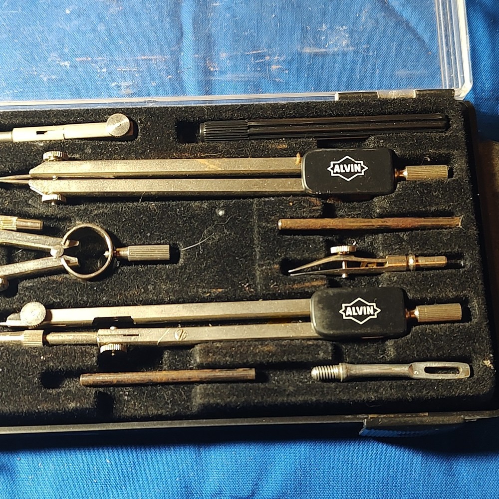 Vintage ALVIN Drafting Compass Set No. 511 w/ Case Complete