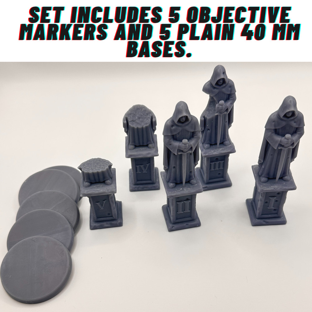 Warhammer 40K Objective Markers Gothic Terrain Set, Grimdark Tabletop Wargamins