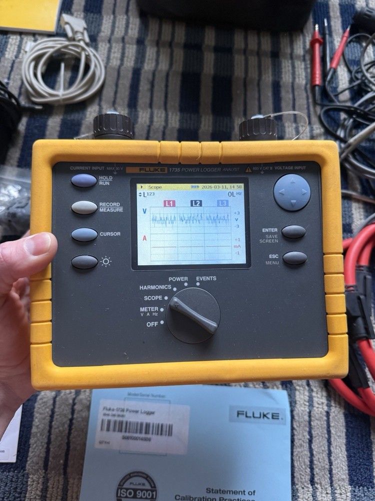 Fluke 1735 Three-Phase Power Logger w/ All Accessories
