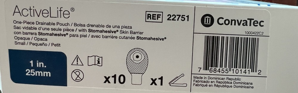 22751 Convatec ActiveLife 1-Piece 10" Drainable Pouch-1 Box