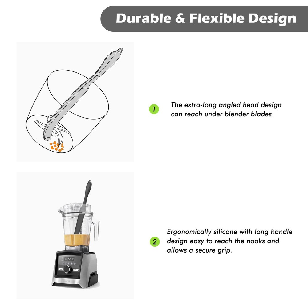 Silicone Blender Spatula, Slim Blade Scraper Accessory Designed for Vitamix