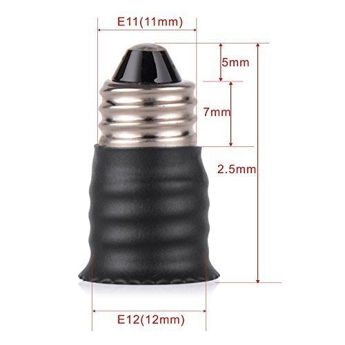 6pcs E11 Mini Candelabra Base to E12 C7 Candelabra Socket Adapter Converter