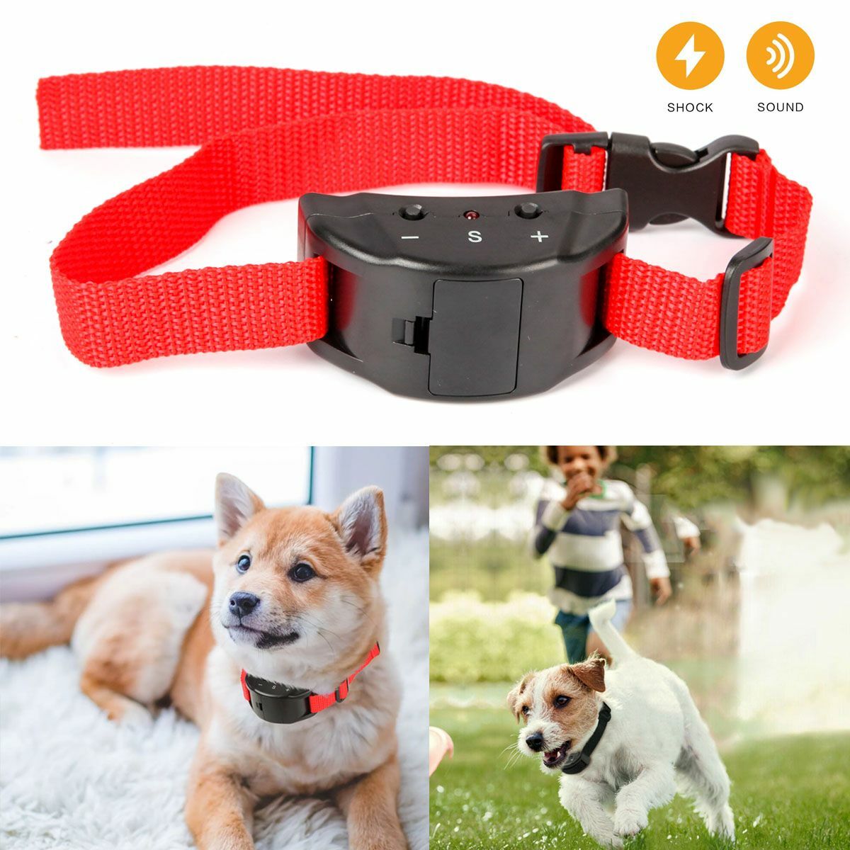Automatic Anti Bark Barking Shock Control Collar Device Small Medium Large Dog