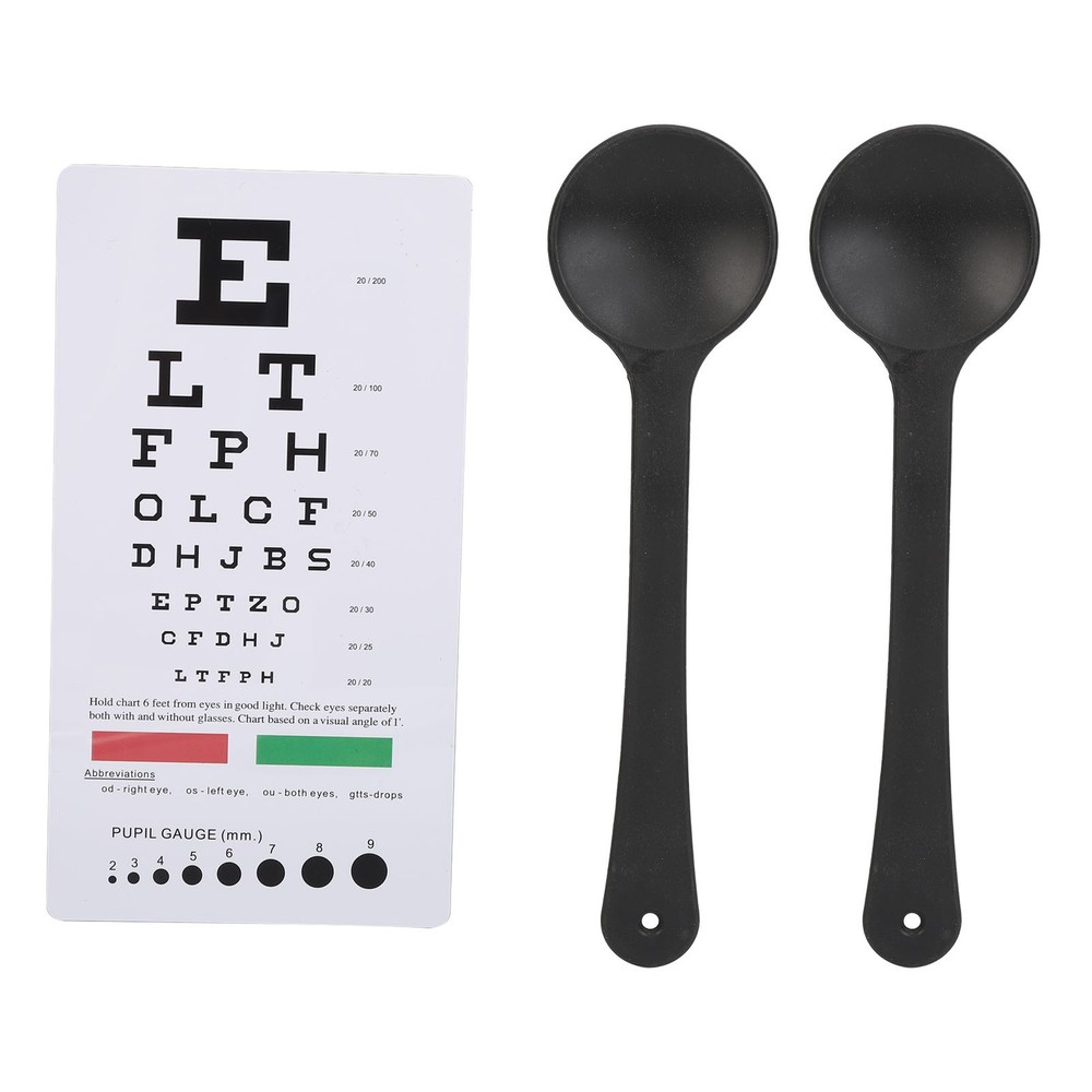 Pocket Eye Chart With 2pcs Occluder Double Sided Vision Eye Test Exams Chart