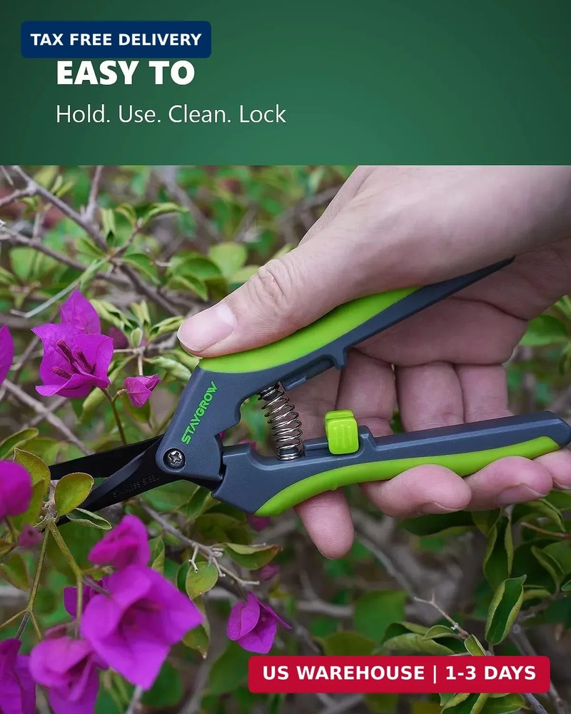 2pcs 6.5" Pruning Shears for Gardening, Ultra Sharp Garden Scissors for Precise