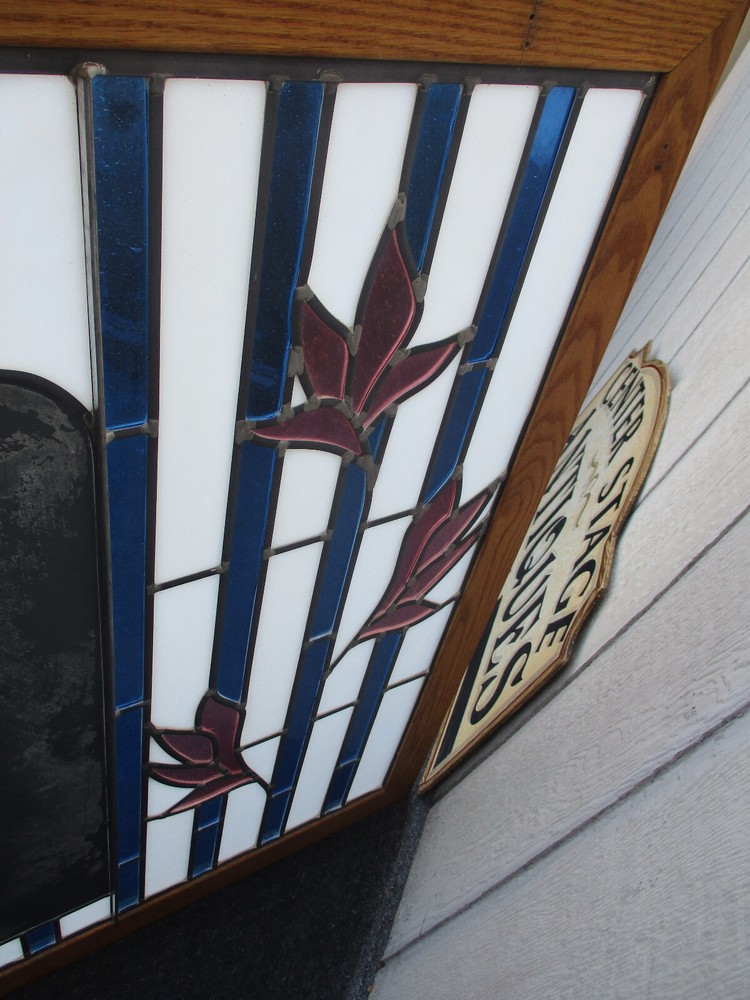 64355 Large Stain Glass Window with Mirror