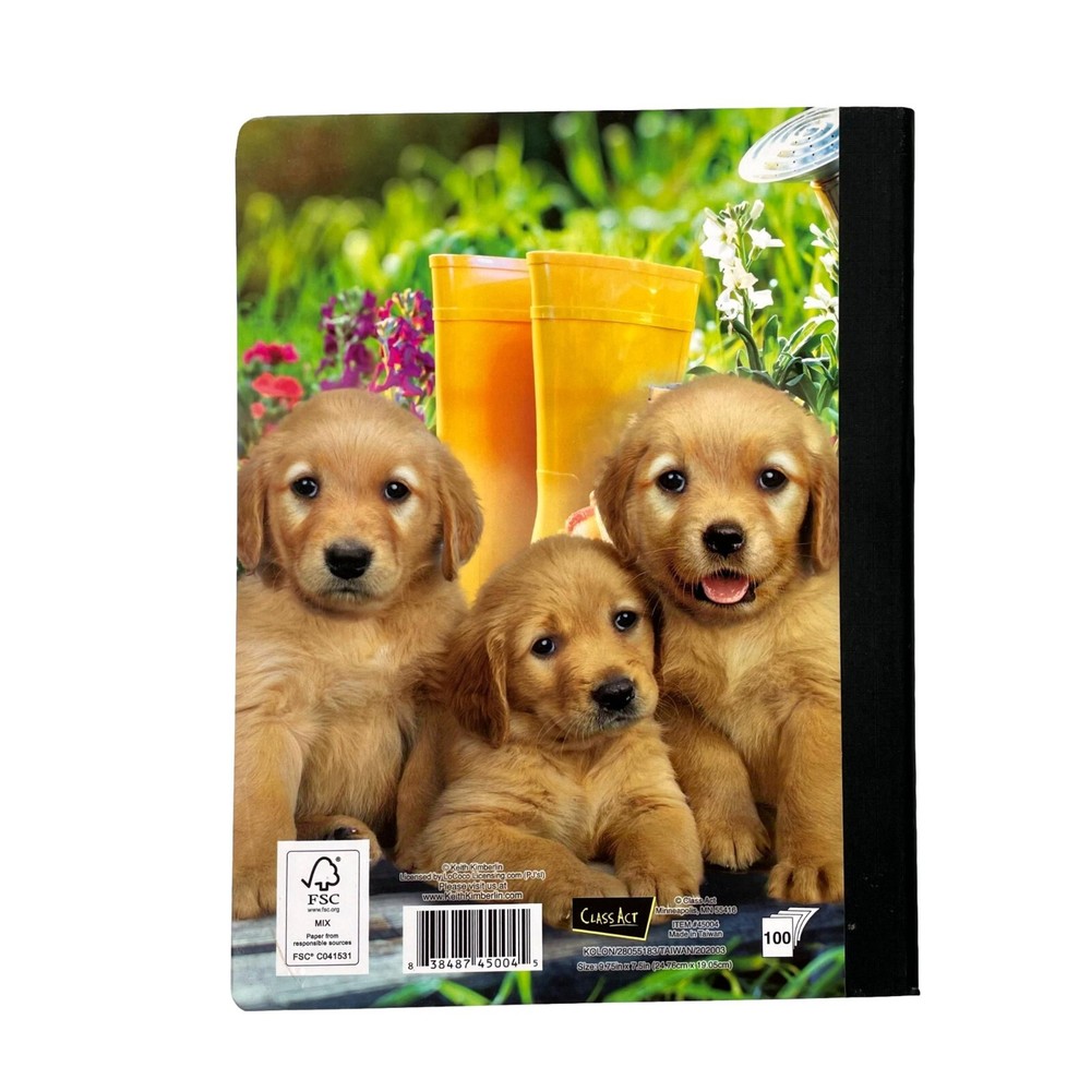Back to School Composition Notebook Golden Labrador Puppies
