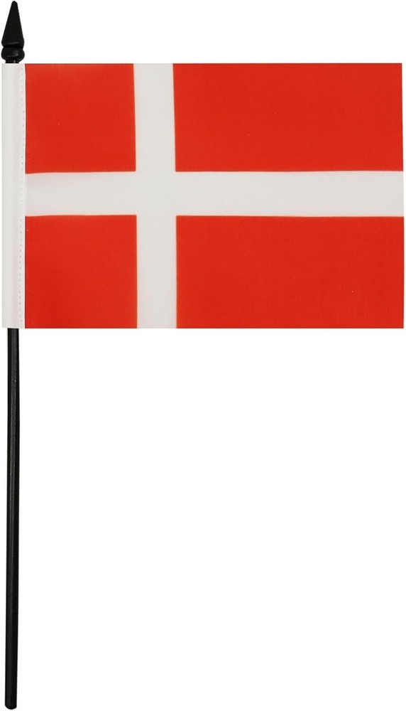 Compact Denmark Table Flag - 100% Polyester, Foldable, Ideal for Office Use