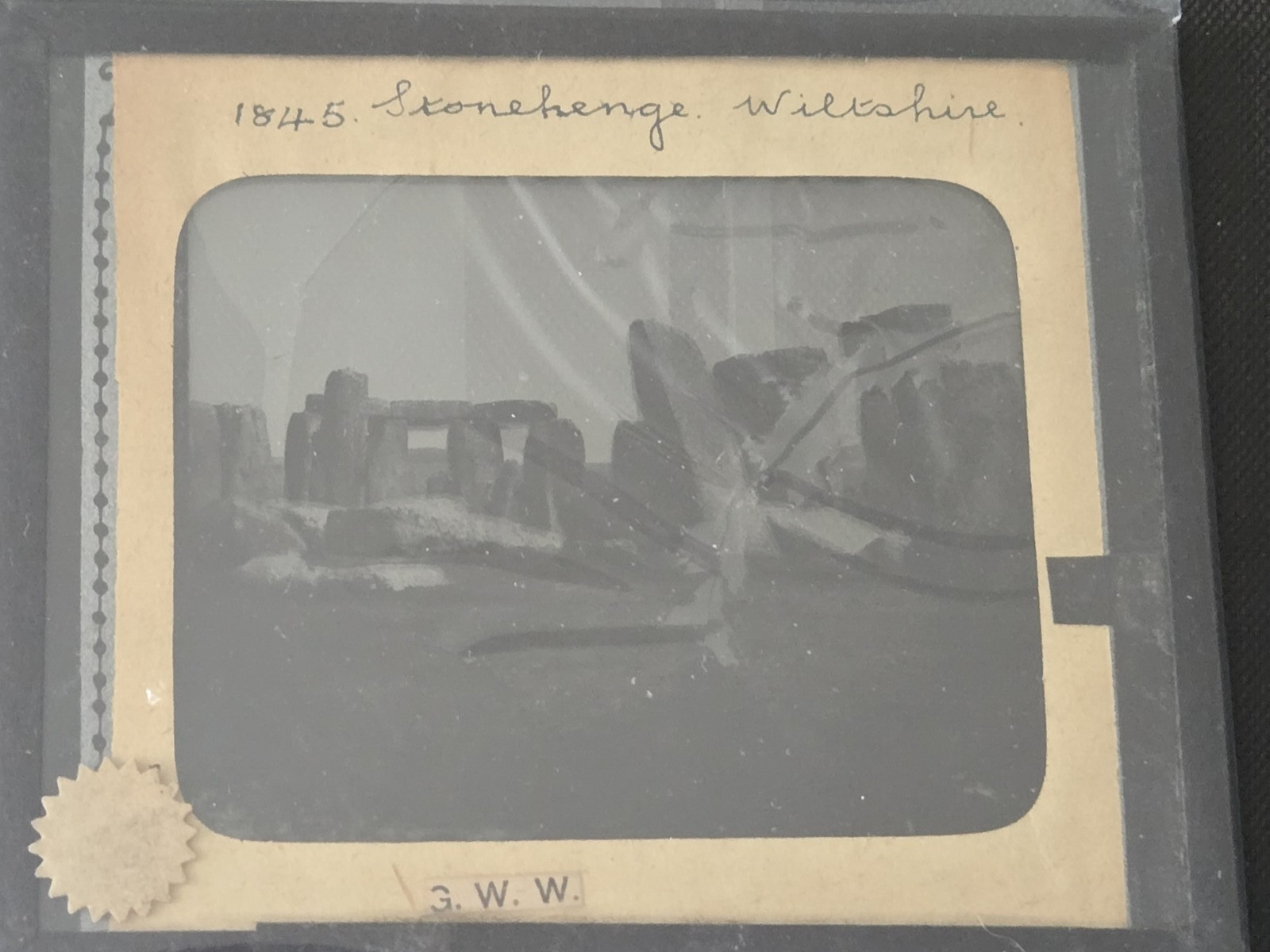 5 Antique Stonehenge Magic Lantern Slides - GWW Photographer - Glass Slides