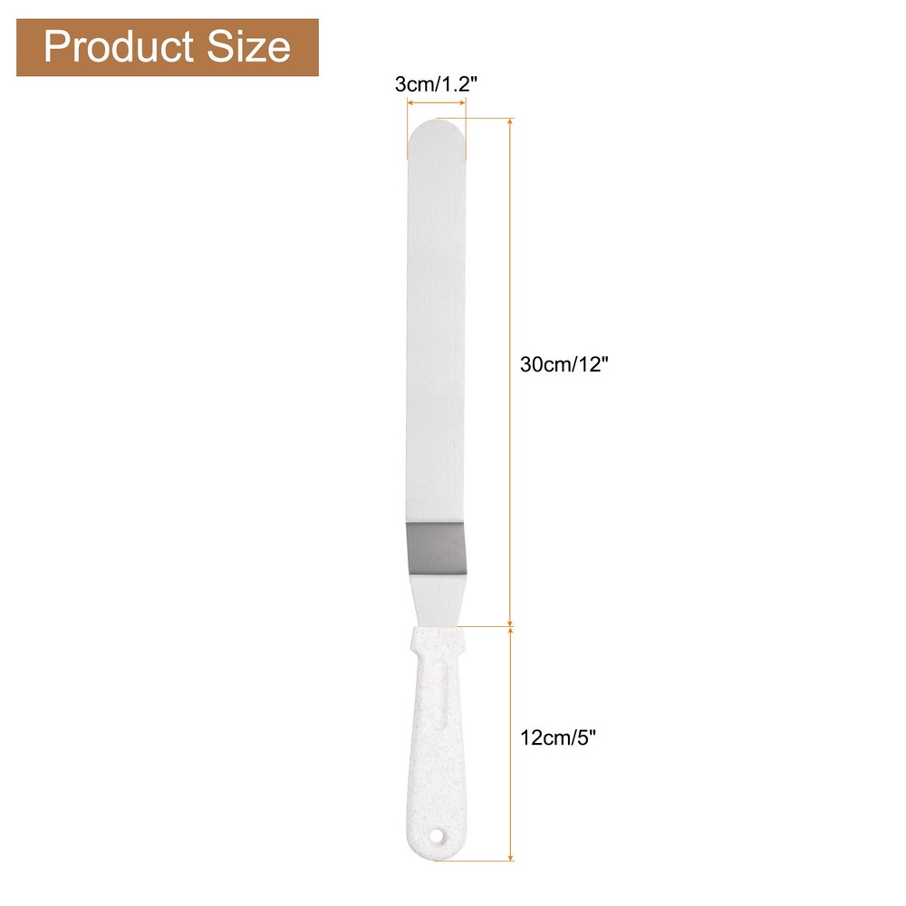 Icing Spatula with 12 Inch Bent Blade with Handle, Beige