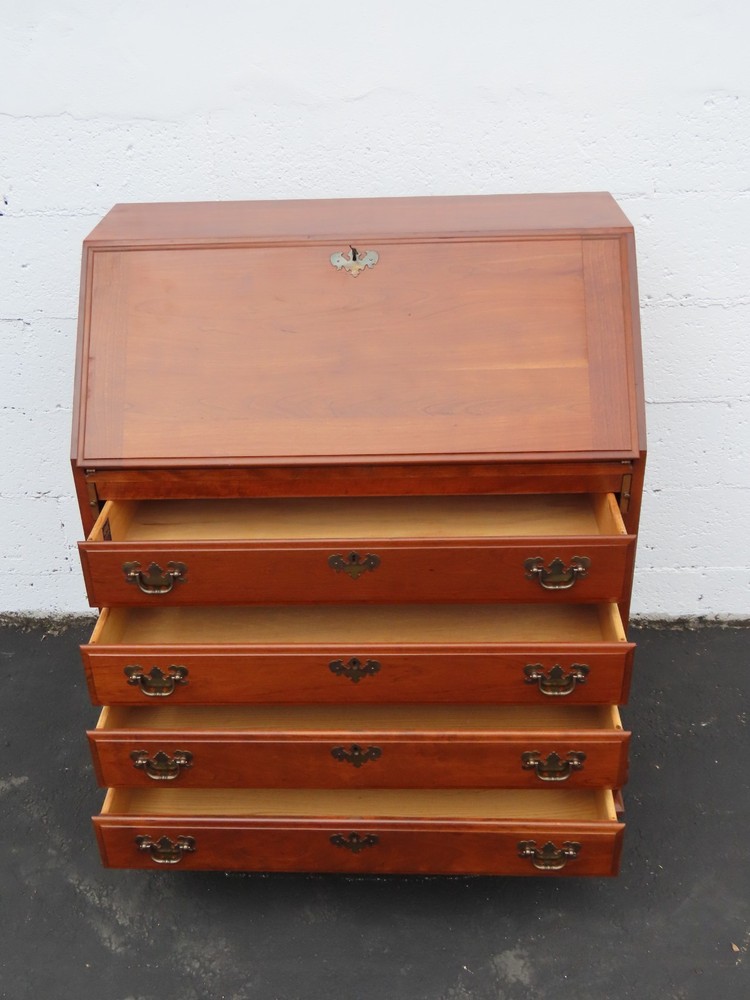 Maddox 1940s Solid Cherry Large Secretary Desk 6393