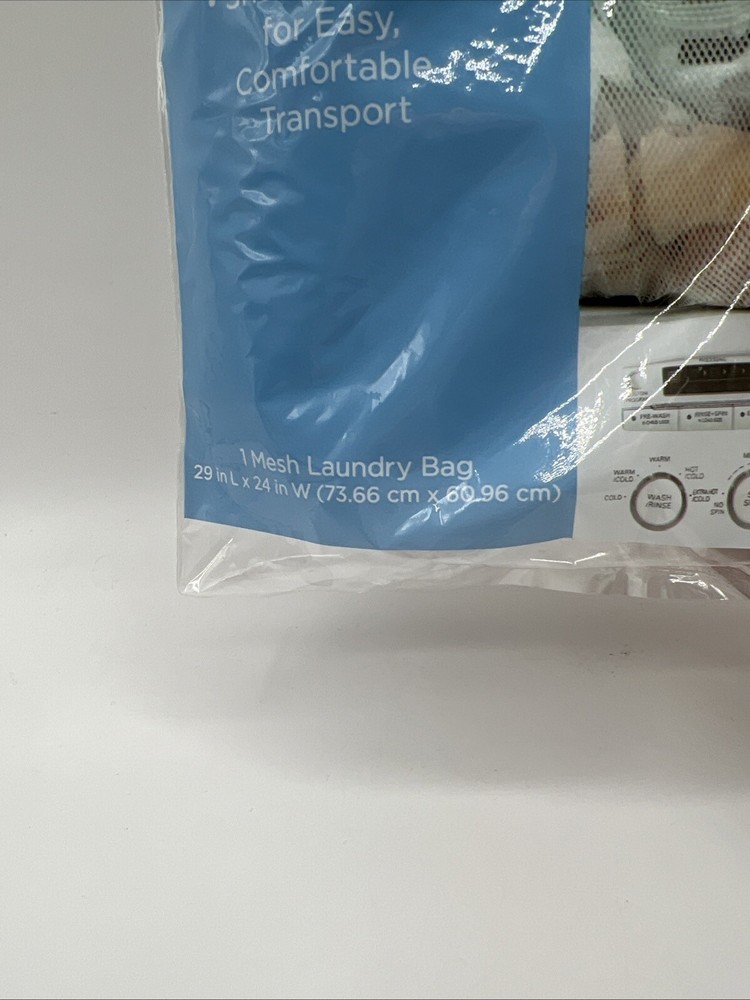 Mesh Laundry Bag Locking Drawstring Delicate Clothes 29x24 White 3 Pack