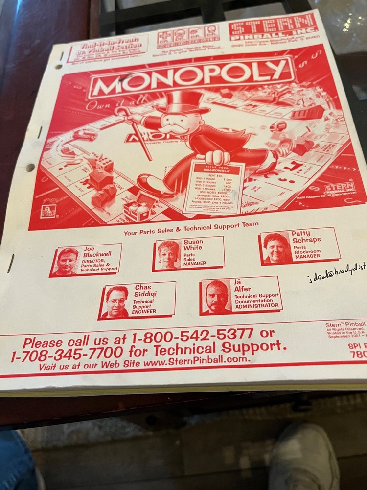 Monopoly Pinball Manual