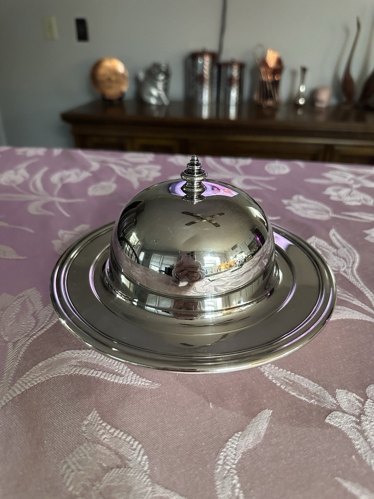 Vintage Silver Oneida Covered Dish Silverplated Butter/Cheese No Glass Insert