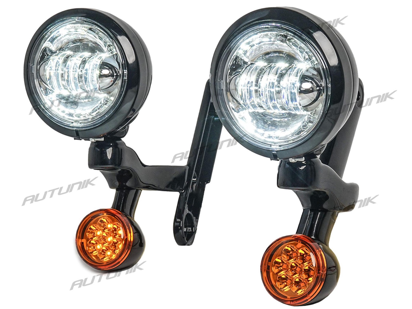 4.5" LED Fog Auxiliary Lamps for Harley Road King Street Glide Special 94-24