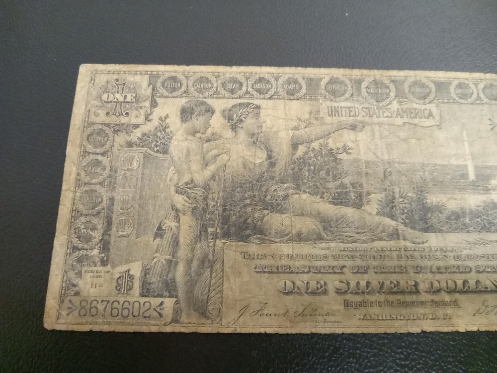 1896 $1 Fine Educational Note Silver Certificate Good Details