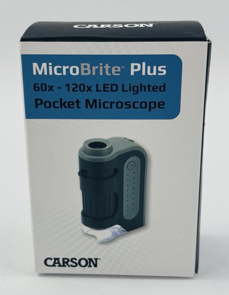Carson MicroBrite Plus 60x - 120x LED Lighted Zoom Pocket Microscope