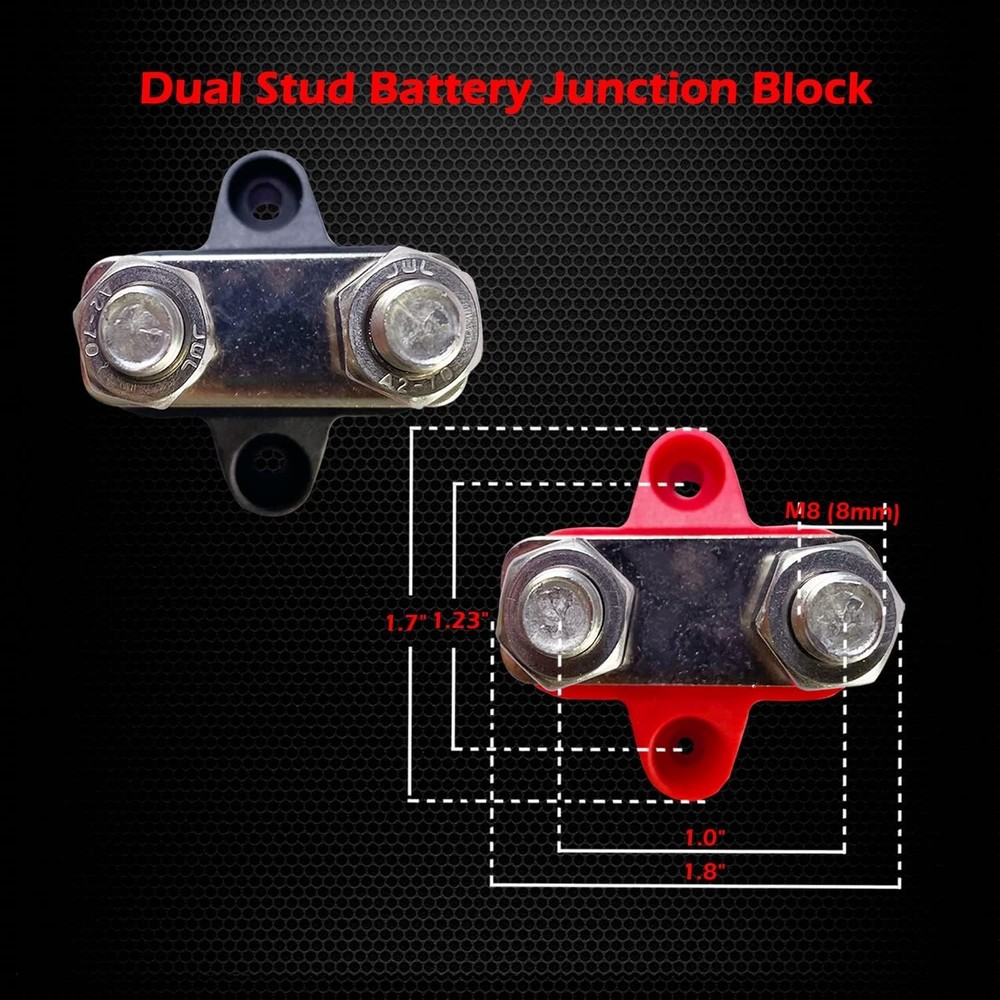 200A Dual Studs Power Distribution Block - Reliable Battery Junction Post
