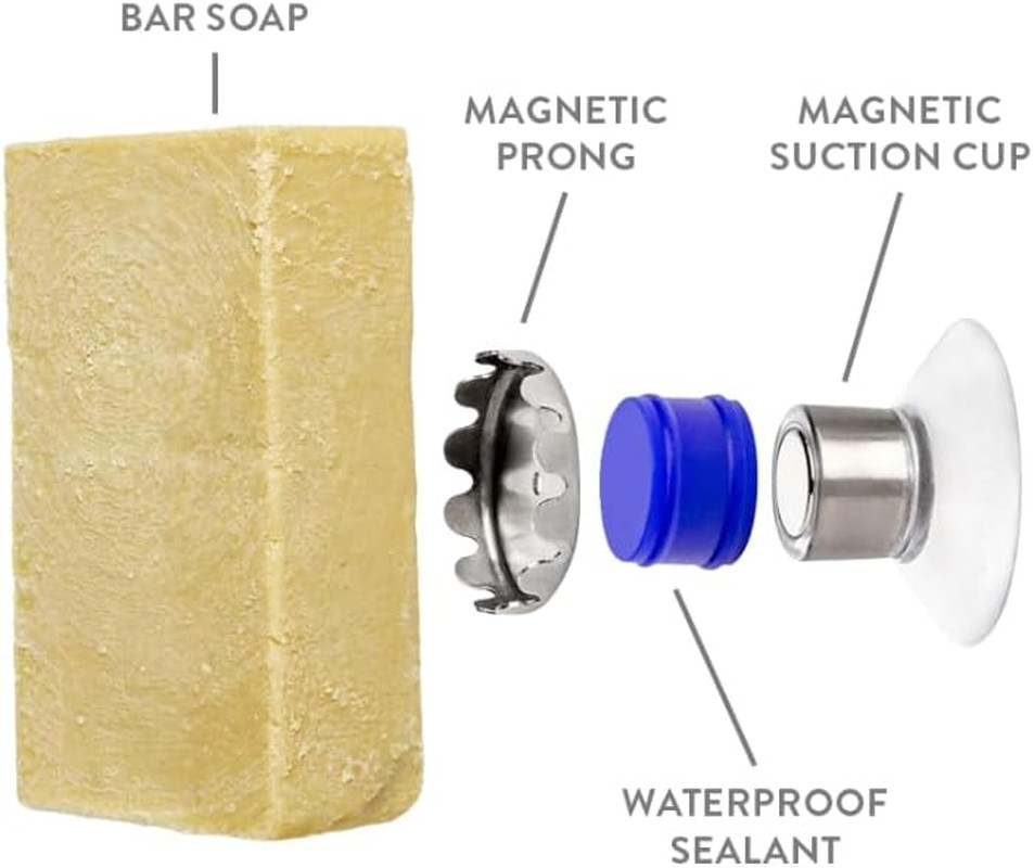 , Soap Holder with Magnet Protector Edition, 100% Rust-Proof, No Drilling, wi...