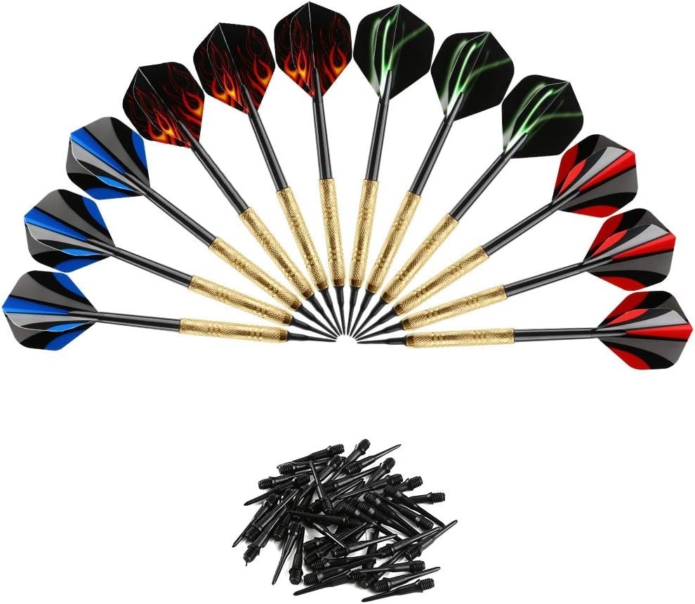 12Pc Darts Plastic Tip 14G Plastic Tipped Dart with 36 Extra 2BA Replacement Tip