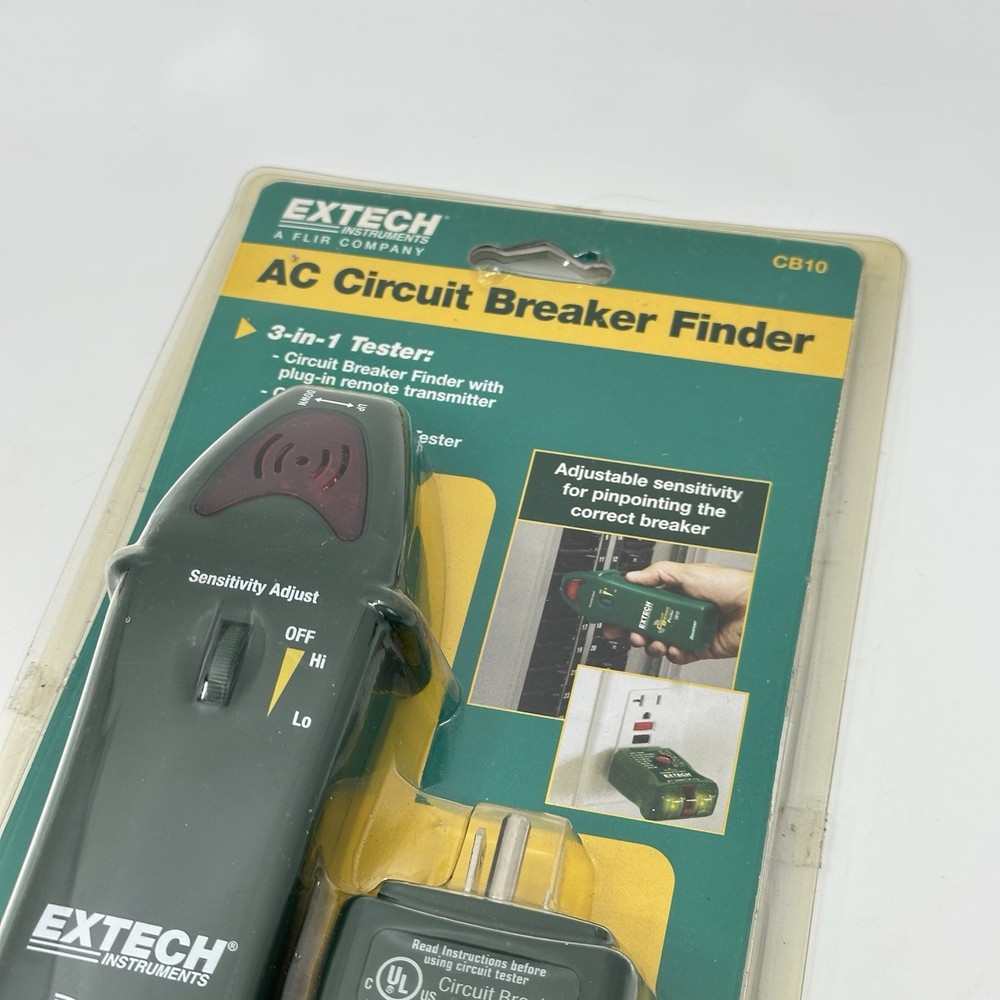 Extech CB10 Circuit Breaker Finder, Locates fuses/Breakers, Tests receptacles