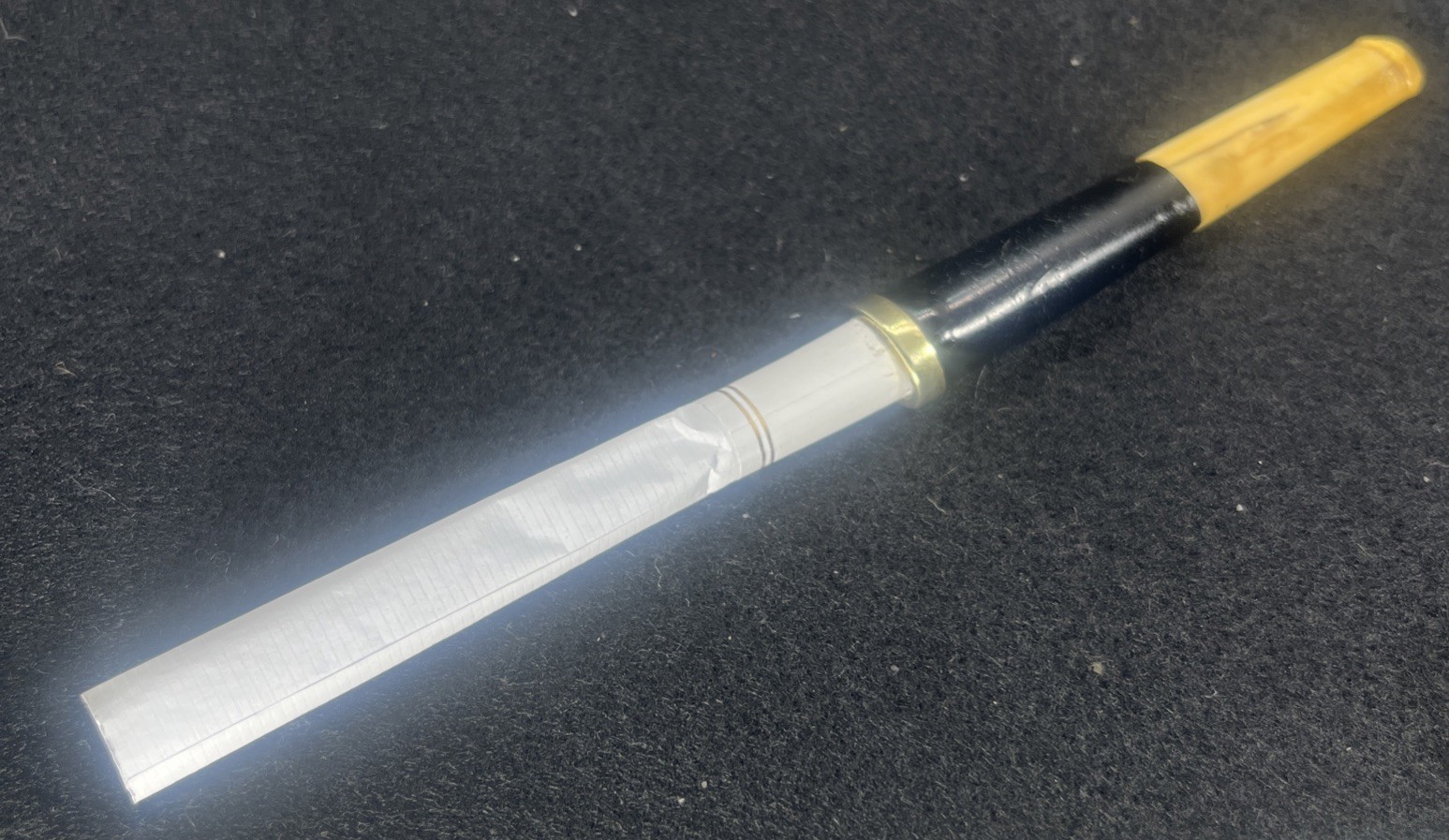 Antique 14k Gold Tip Cigarette Holder Ebony & Bone Shaft Size 3.00”