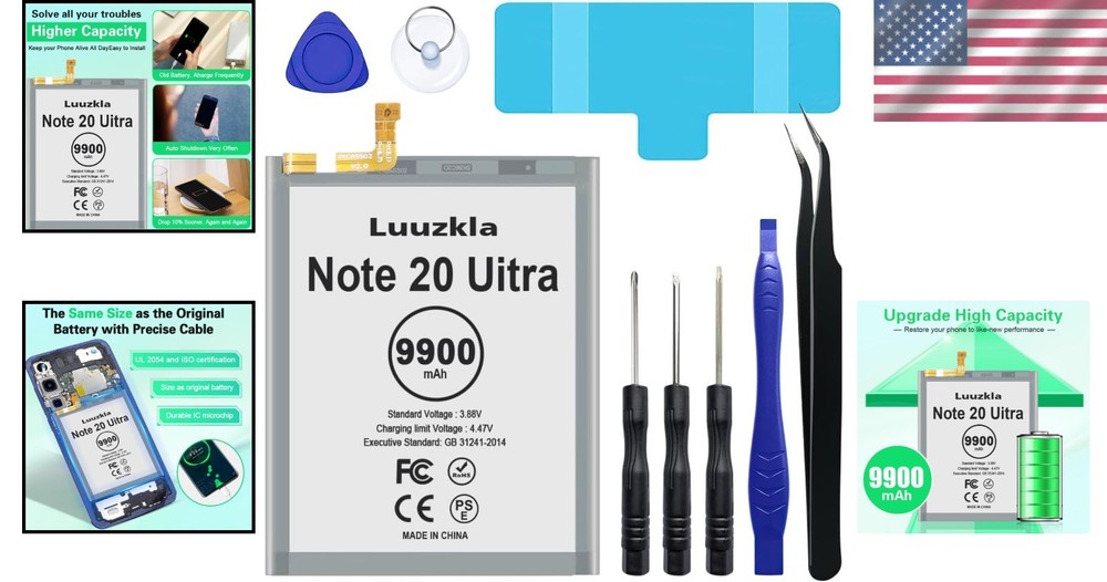 9900mAh Battery Replacement for Galaxy Note 20 Ultra - Easy Install Kit