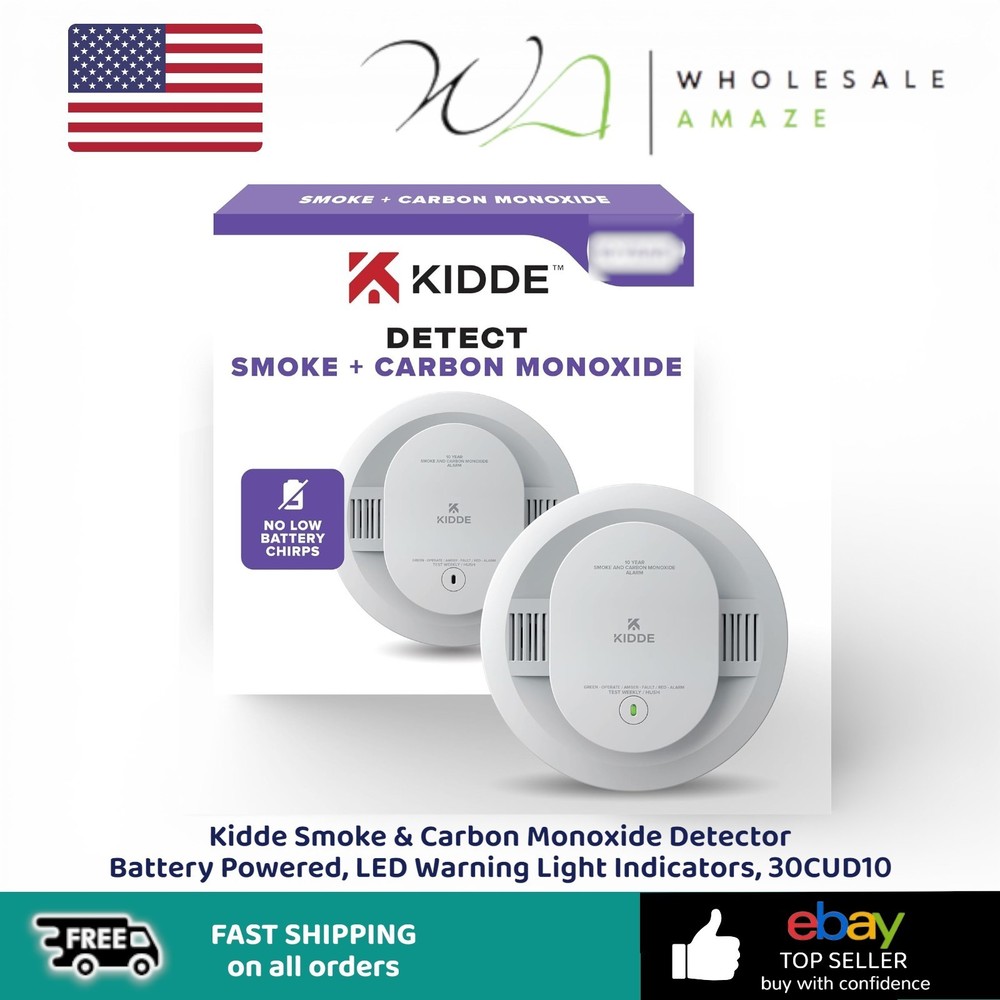 Kidde Smoke & Carbon Monoxide Detector Battery Powered, LED Warning Light