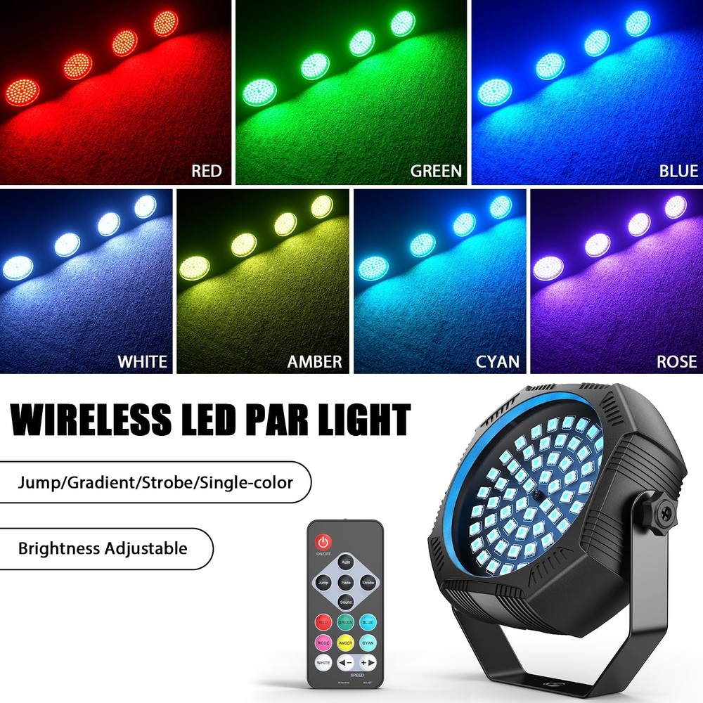 Battery Powered Stage Lights, Rechargeable Strobe Lights USB Powered Auto Sou...