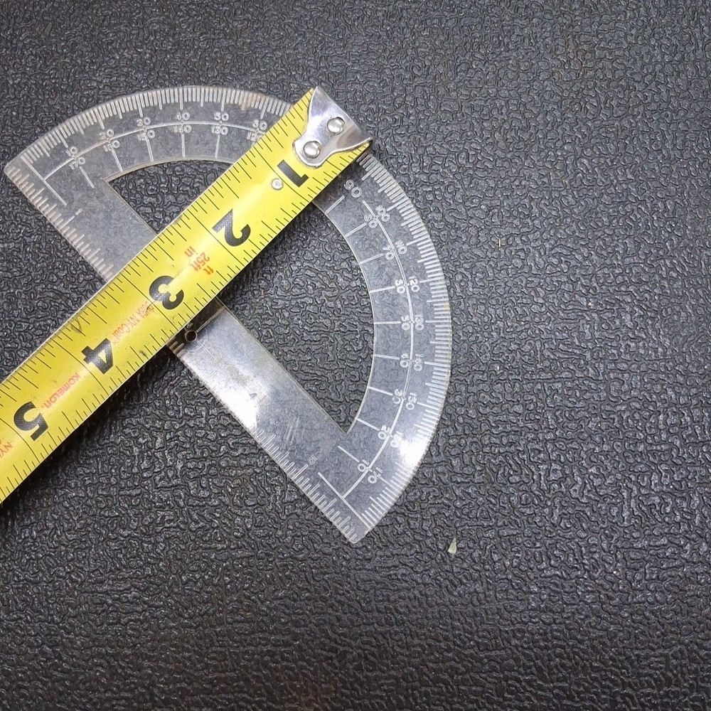 Vintage Clear Plastic Angle Finder 6" Protractor Measuring Tool