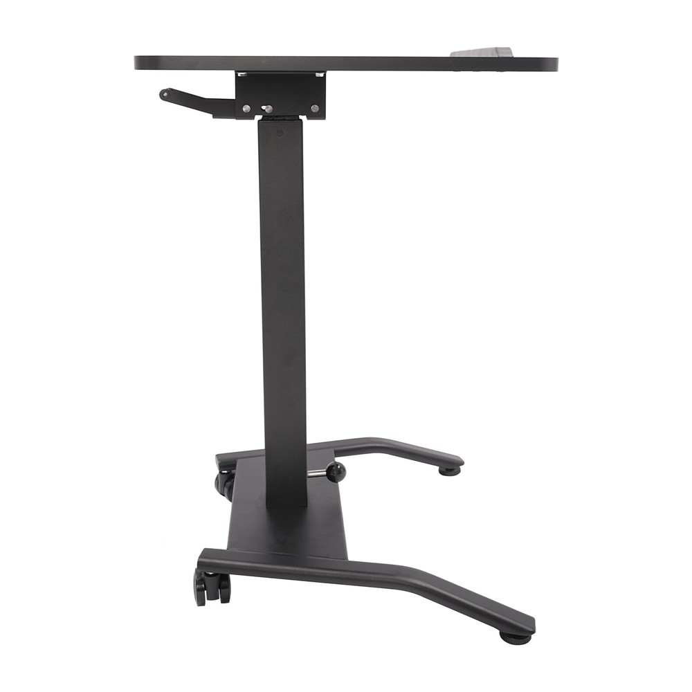 Adjustable 25.5“ Rolling Podium Desk Standing Lifting Computer Desk Black