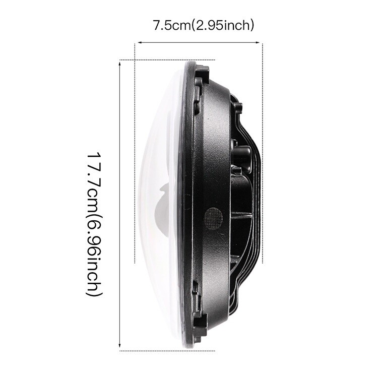 Motorcycle Accessories Modified LED Front Headlight Suitable for Harley 7 Inches