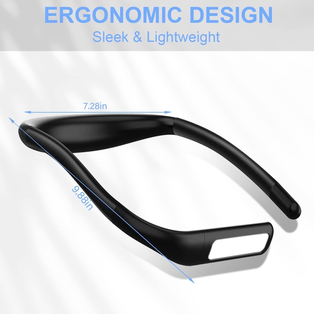LED Neck Reading Light Adjustable Brightness 3 Colors Bendable Arms