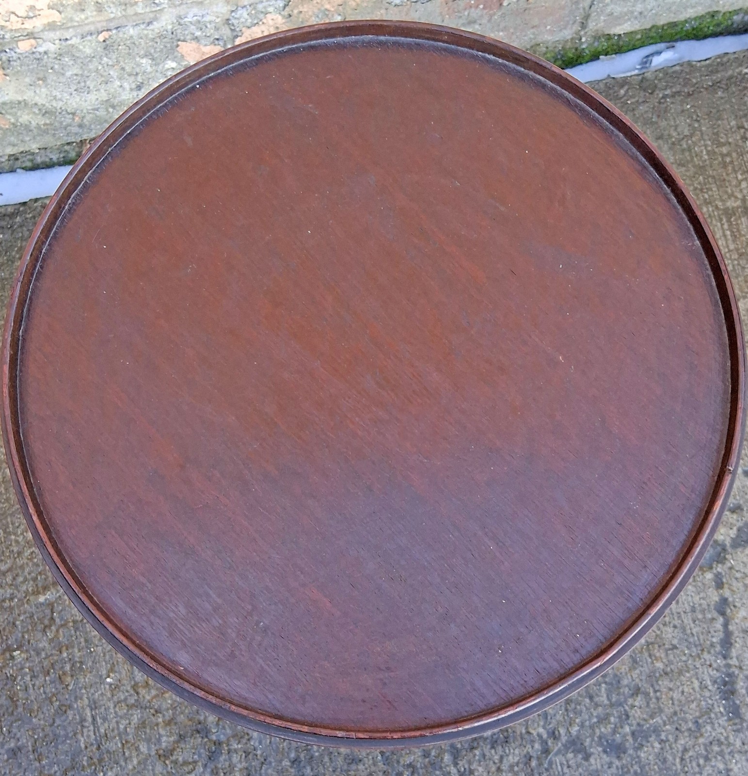 Antique Vintage Old Art Deco SOLID Mahogany Wooden Round End Side Accent Table