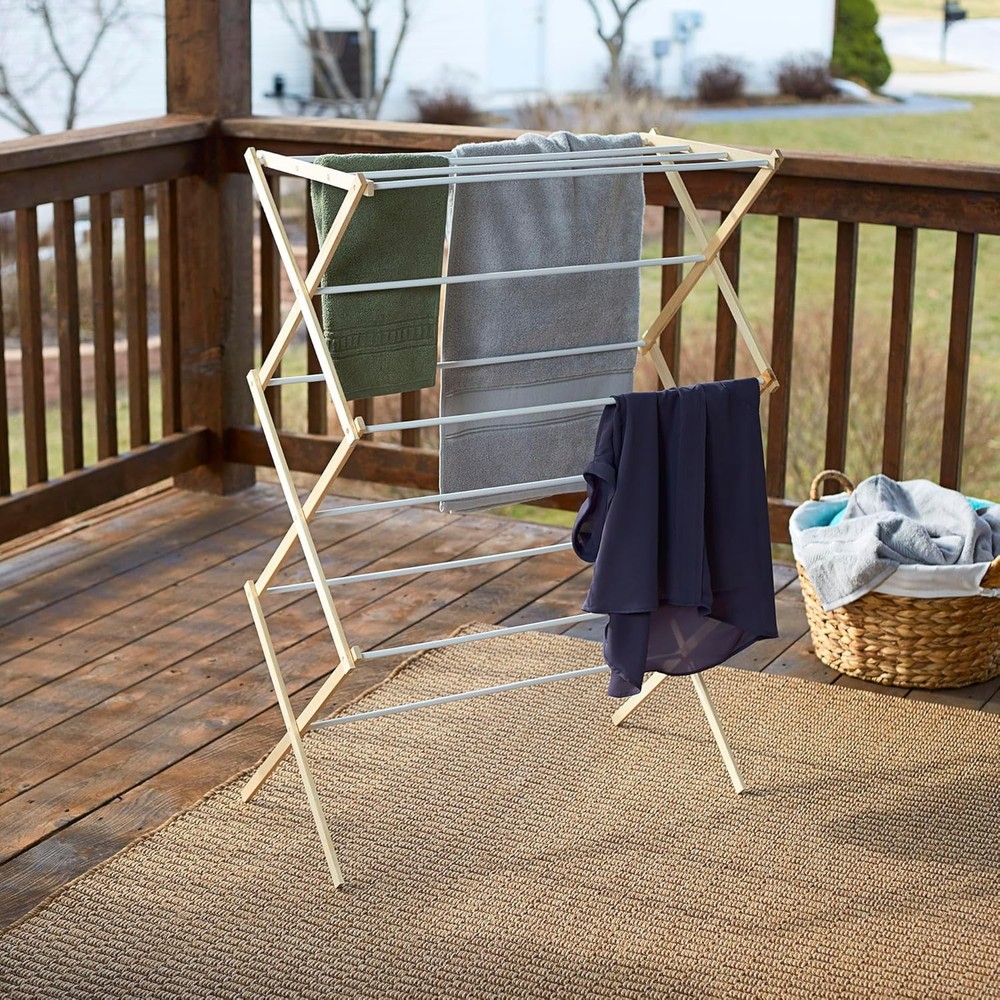 5001 Foldable wooden drying rack for drying clothes
