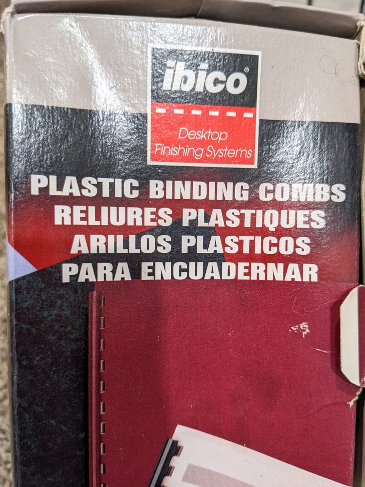 Ibico Desktop Finishing Systems Plastic Binding Combs Maroon 24 Pieces