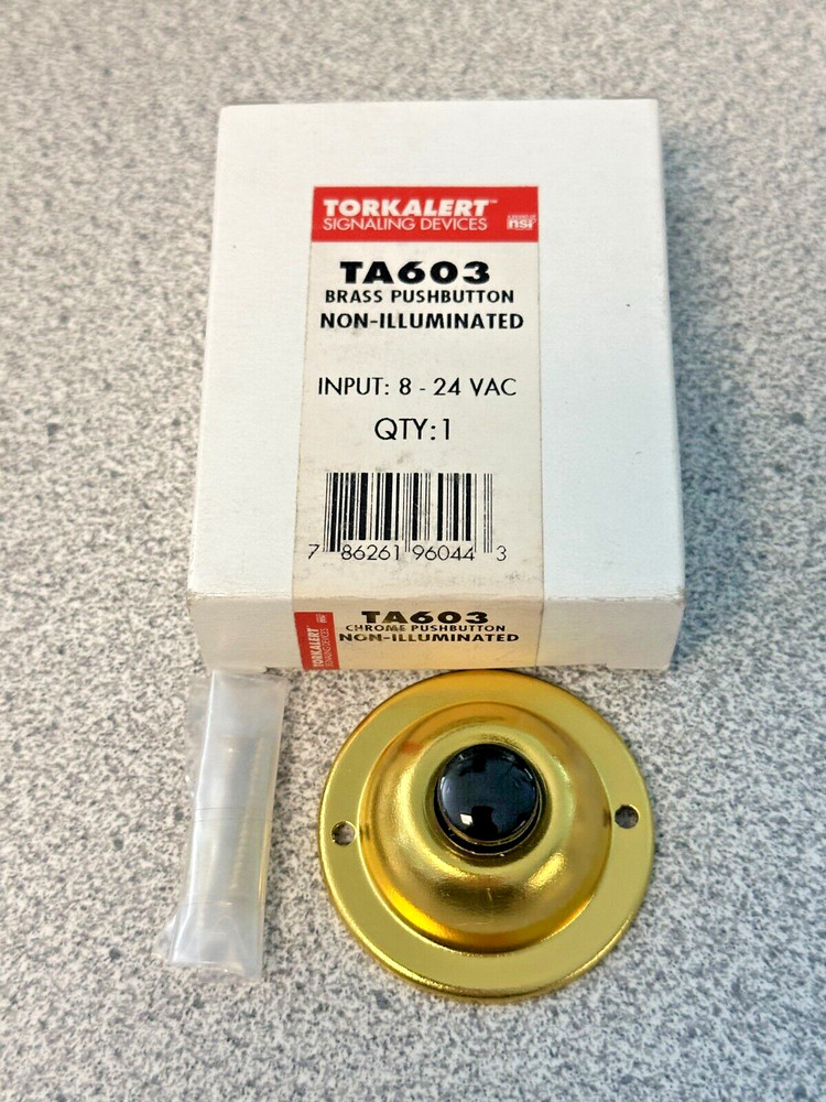 NEW TORK TA603 ROUND PUSHBUTTON BRASS 8-24VAC PUSH BUTTON