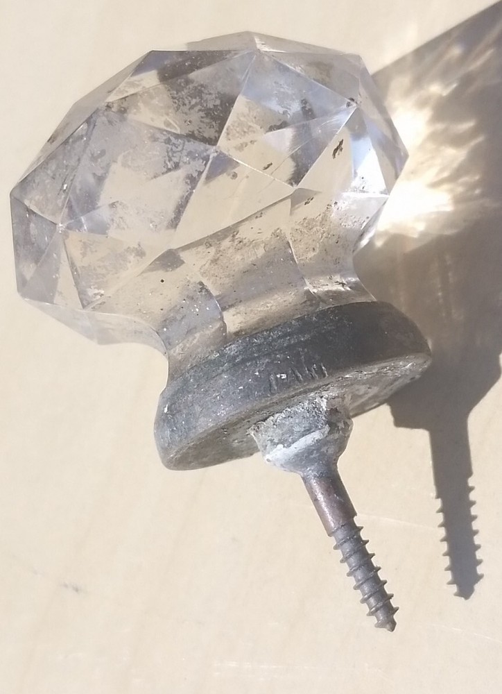 Vintage Old Antique Glass Stopper Screw Thread Handle