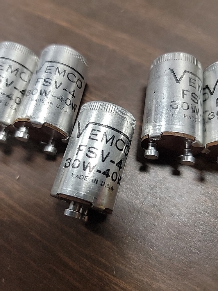 (5) Vemco 30-40W Fluorescent Starters , FSV-4
